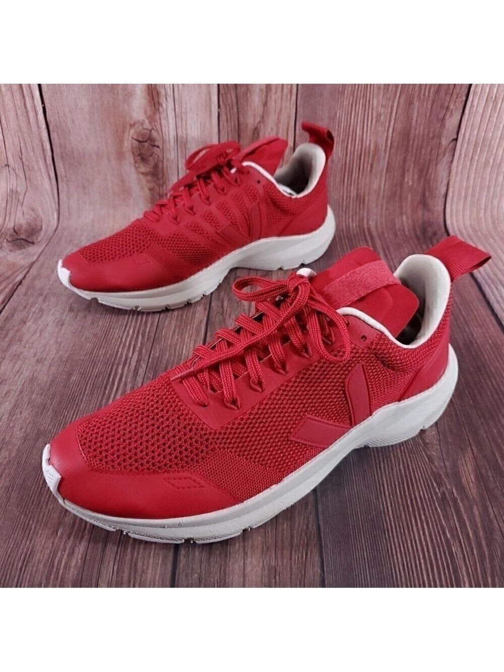 Rick Owens X Veja Performance Runner Sneakers Mens 11.5 Red Shoes Lace Up Mesh
